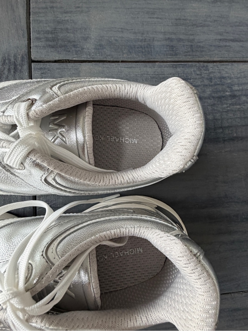 Michael Kors Metallic Silver Athletic Sneakers - Picture 3 of 5